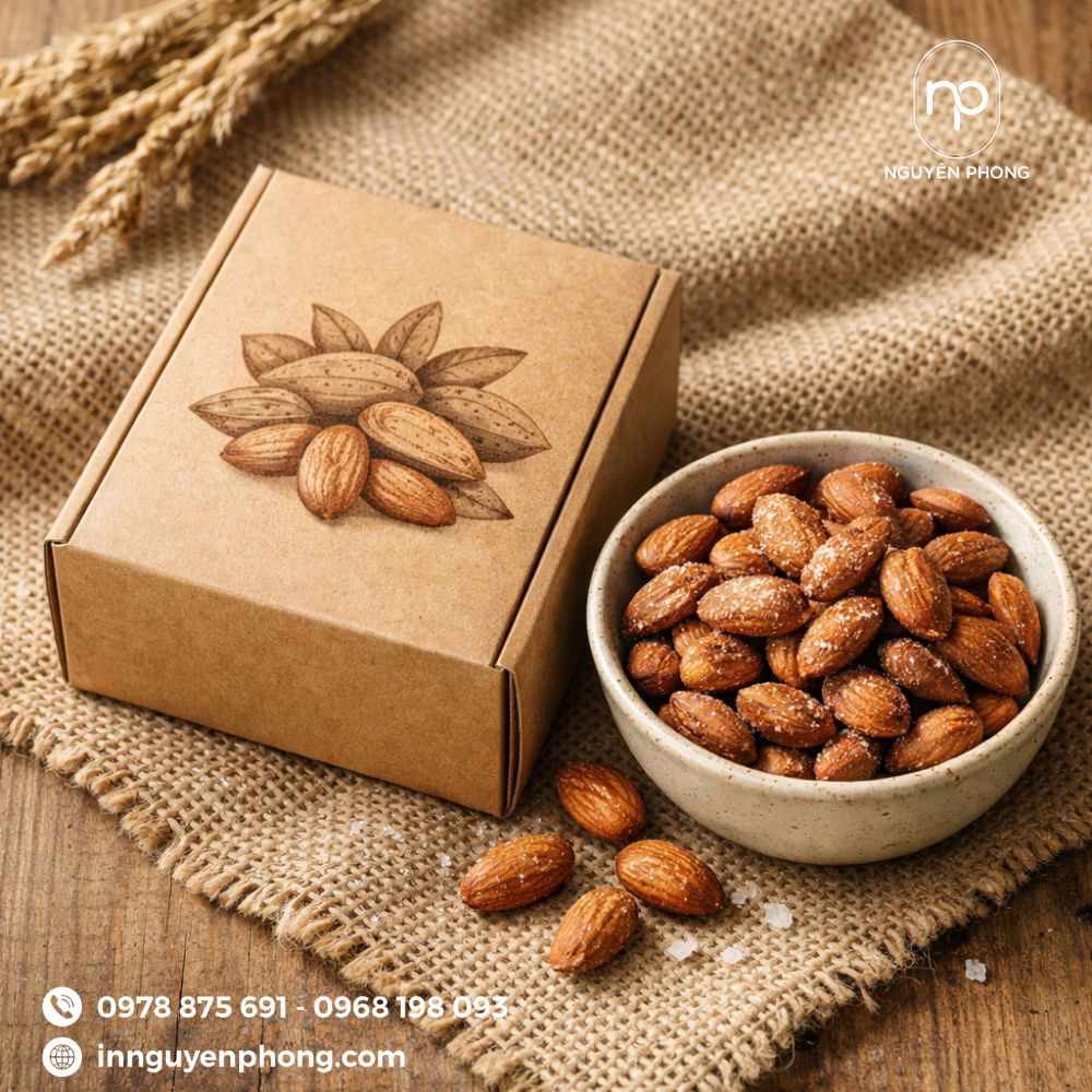 Hộp đựng hạnh nhân dạng hộp carton nhỏ